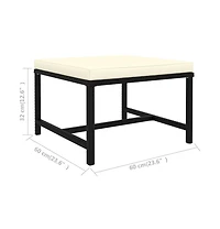 vidaXL 5 Piece Patio Sofa Set with Cushions Black Poly Rattan