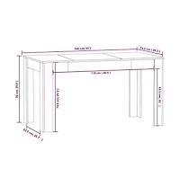 vidaXL Dining Table Sonoma Oak 55.1"x29.3"x29.9" Engineered Wood