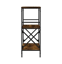 Bookcase 3-Tier Smoked Oak 23.2"x13.8"x35.6" Engineered Wood