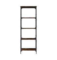 Bookcase 5-Tier Smoked Oak 23.2"x13.8"x67.3" Engineered Wood
