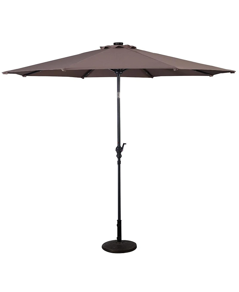 Costway 10ft Patio Solar Umbrella Led Market Steel Tilt W