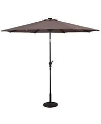 Costway 10ft Patio Solar Umbrella Led Market Steel Tilt W