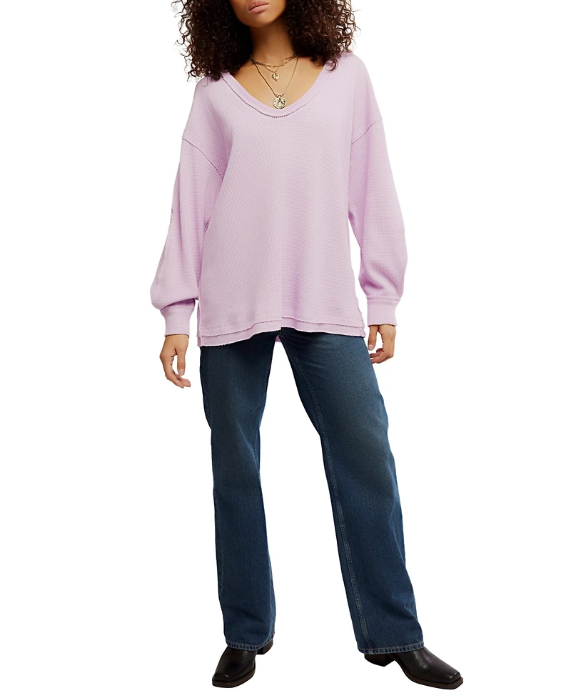 Free People Women's Coast 2 Waffle-Knit Top