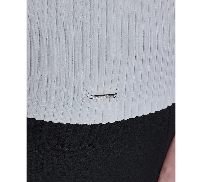 Calvin Klein Plus Collared Short-Sleeve Sweater