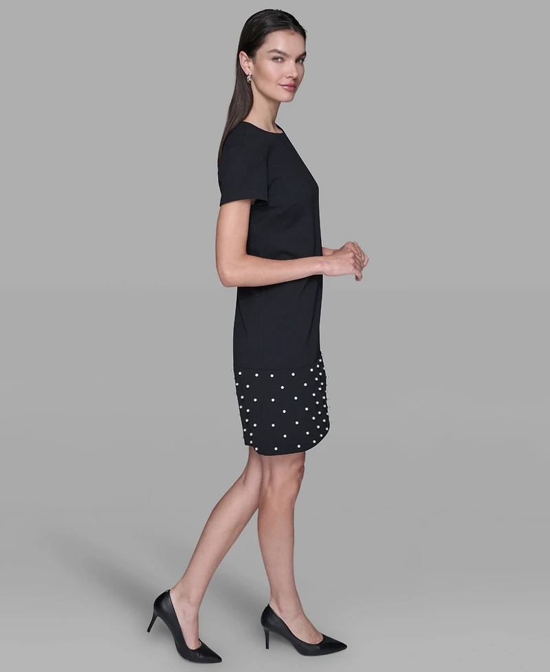 Karl Lagerfeld Paris Womens Scuba Crepe Sheath Dress