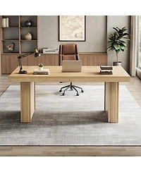 Tribesigns 63" Gaming Desk, Executive Desk, Large Office Computer Desk with Heavy-Duty Legs and Thickened Desktop
