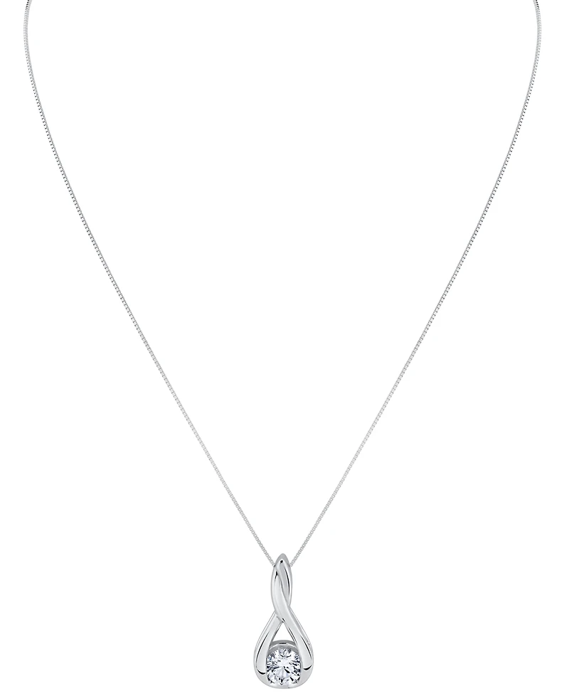 Sirena Lab Grown Diamond Knot Pendant Necklace ( ct. t.w.) 14K White Gold (also Yellow Gold