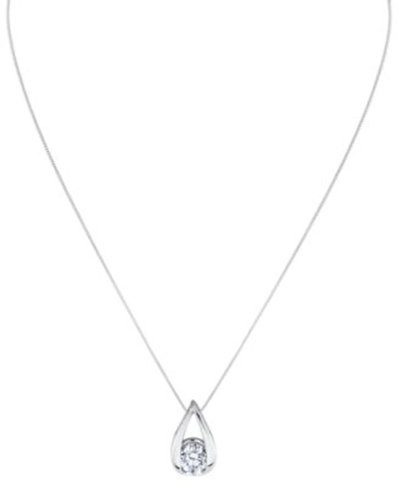 Sirena Lab Grown Diamond Pear Shape Pendant Necklace 1 2 Ct. T.W. In 14k White Or Yellow Gold