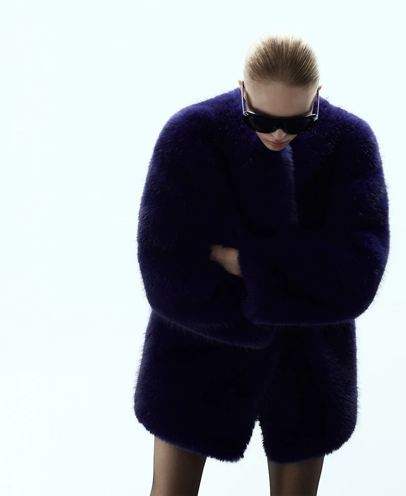 Mango Women's Fur-Effect Coat