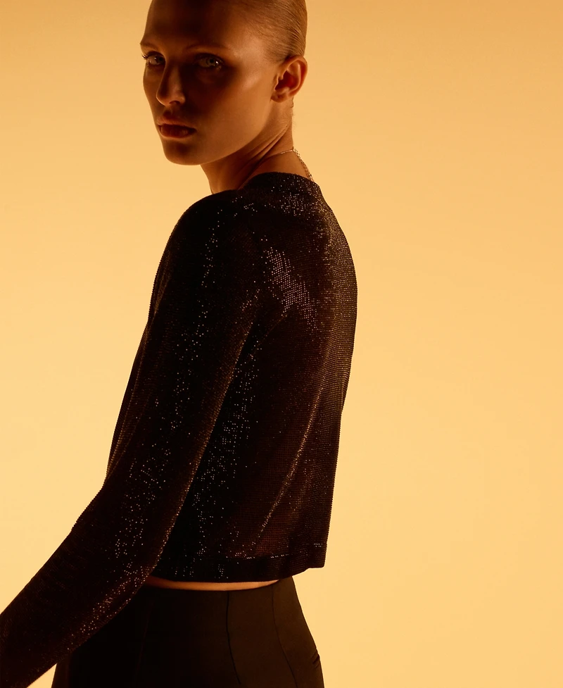 Mango Women's Crystal Crop Sweater