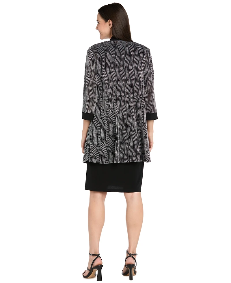 R & M Richards Petite Cocktail Jacket Dress with Detachable Necklace