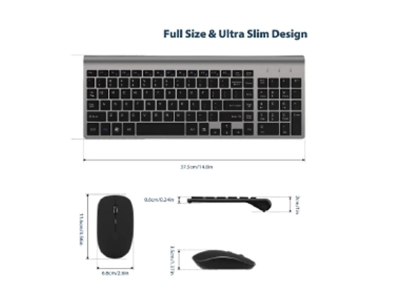 Wireless Keyboard and Mouse Combo - Scissor Ultra-Thin Silent Ergonomic Keyboard with Numeric Keys - 2.4G Receiver for Pc, Laptop, Desktop