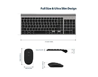 Wireless Keyboard and Mouse Combo - Scissor Ultra-Thin Silent Ergonomic Keyboard with Numeric Keys - 2.4G Receiver for Pc, Laptop, Desktop
