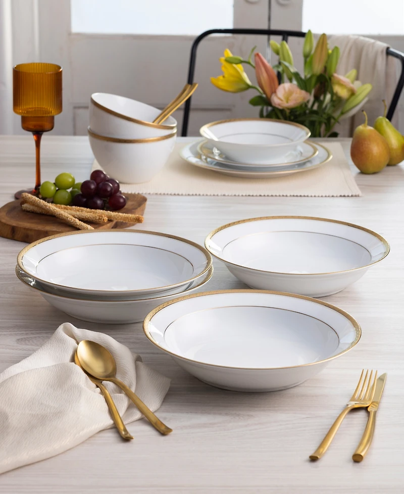 Noritake Charlotta Rim Dinner Bowls, Set of 4, Service For 4