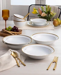 Noritake Charlotta Rim Dinner Bowls, Set of 4, Service For 4