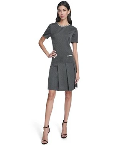 Eliza J Womens Drop Waist Short Sleeve Dress