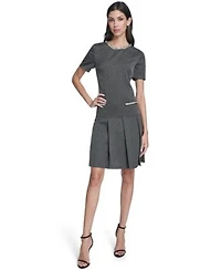 Eliza J Womens Drop Waist Short Sleeve Dress