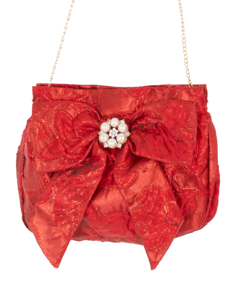 Rare Editions Girls 4T-6X Metallic Sleeveless Dress with Bow Clutch