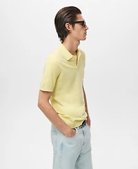 Mango Men's Structured Knitted Slim-Fit Polo Shirt