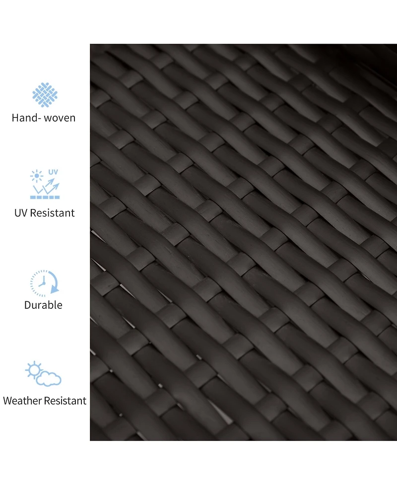 Outsunny Outdoor Recliner, Reclining Chair w/ Footrest & Cushions,