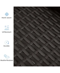 Outsunny Outdoor Recliner, Reclining Chair w/ Footrest & Cushions,