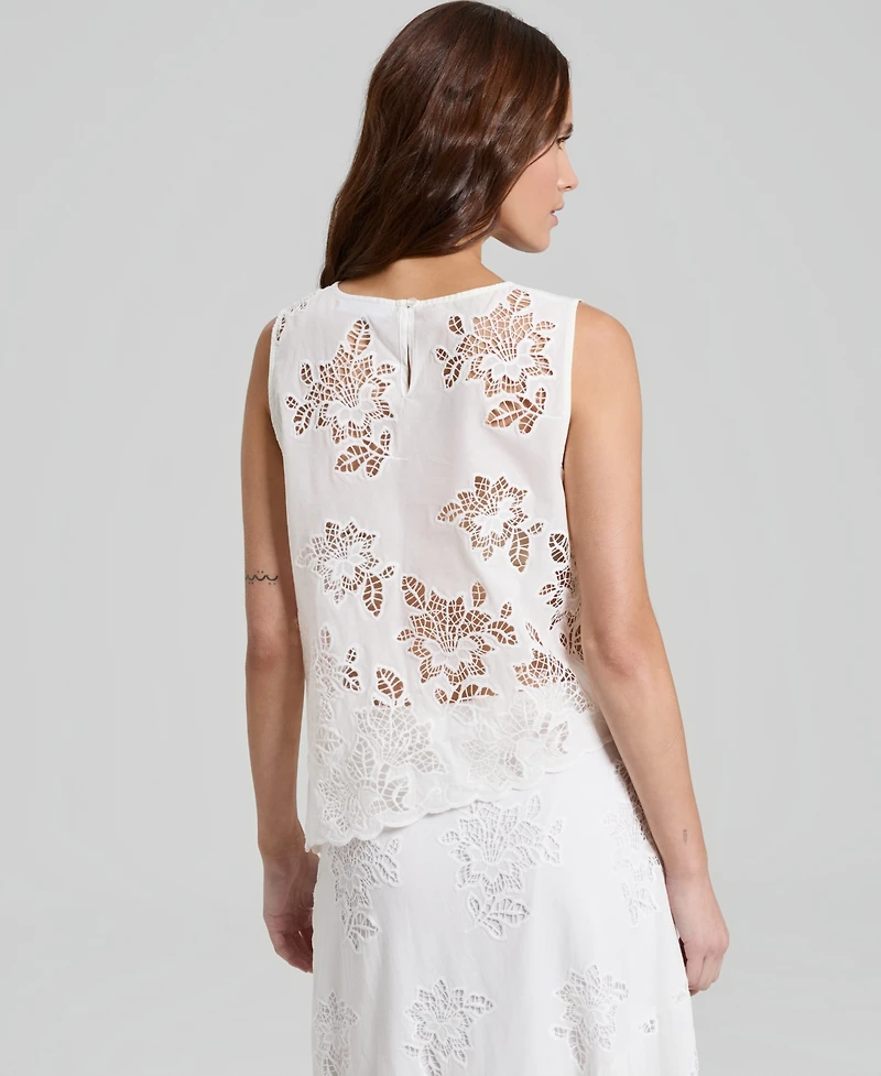 And Now This Women's Cotton Eyelet Asymmetric Top, Macy's Exclusive