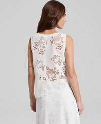 And Now This Women's Cotton Eyelet Asymmetric Top, Macy's Exclusive