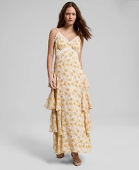 And Now This Women's Ruffled Lace-Trim Maxi Dress, Macy's Exclusive