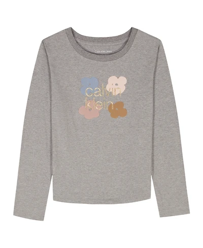 Calvin Klein Girls 7-16 Long-Sleeve High-Low Hem T-Shirt