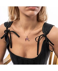 Spero LondonRed Wine Glass Sterling Silver Necklace