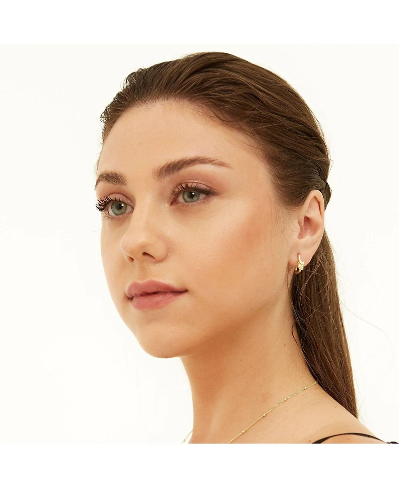 Spero London Semi Hoop Knot Sterling Silver Earrings