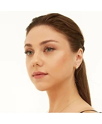 Spero London Semi Hoop Knot Sterling Silver Earrings