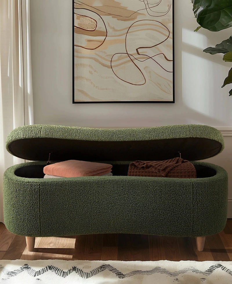 Ink+Ivy Bailey 48"W Boucle Flip Top Storage Bench