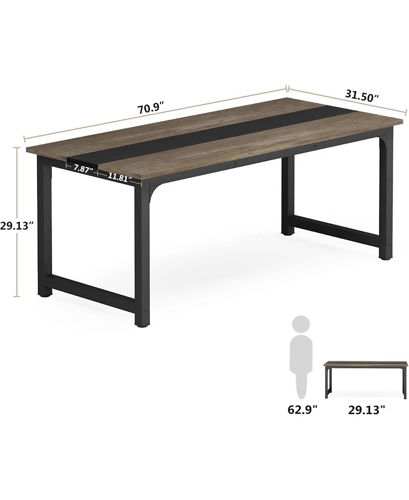 Tribesigns Large Executive Desk with Thicken Frame,70.8”Office Computer Desk，Modern Simple Workstation Business Furniture