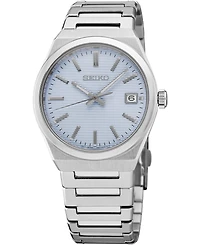 Seiko Men's Essentials Silver Stainless Steel Bracelet Watch, 38.9mm
