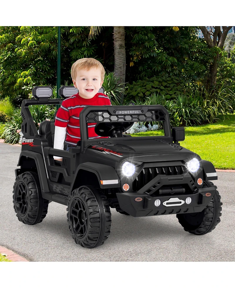 Sugift 12V Electric Kids Ride on Truck with Remote Control and Music-Black