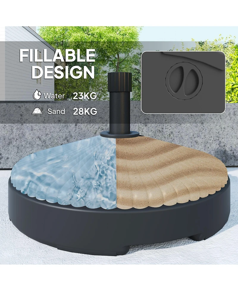 Outsunny Round Patio Umbrella Base Sd, /Water Filled,
