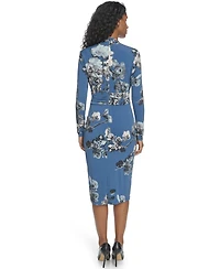 Calvin Klein Women's Printed Surplice V-Neck Midi Dress