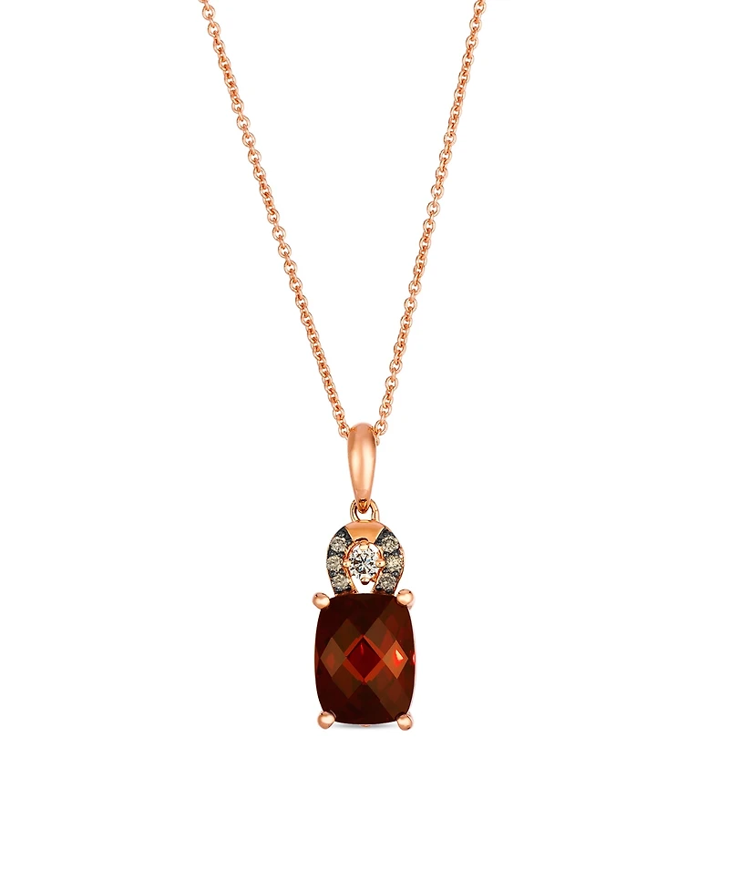 Le Vian Garnet (2.80 ct. t.w.), Vanilla and Chocolate Diamond Pendant Necklace (0.12 ct. t.w.) in 14k Strawberry Gold