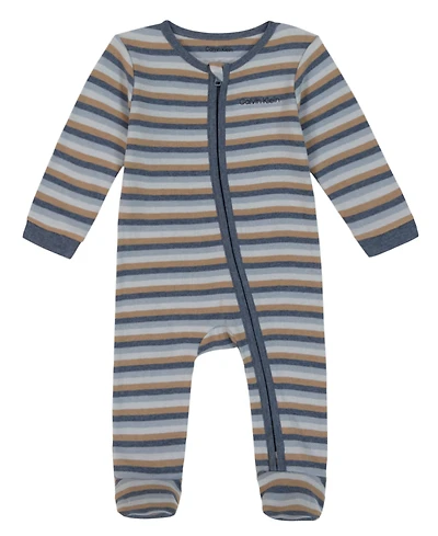 Calvin Klein Baby Boys Zip-Front Footed Coverall