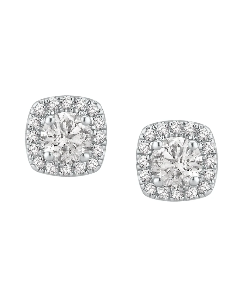 Macy's Diamond Halo Stud Earrings (1 ct. t.w.) in 14k White Gold
