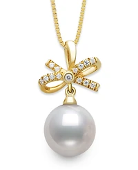 Belle de Mer Freshwater Pearl (7-8mm) and Cubic Zirconia Jewelry Set in Gold Over Silver
