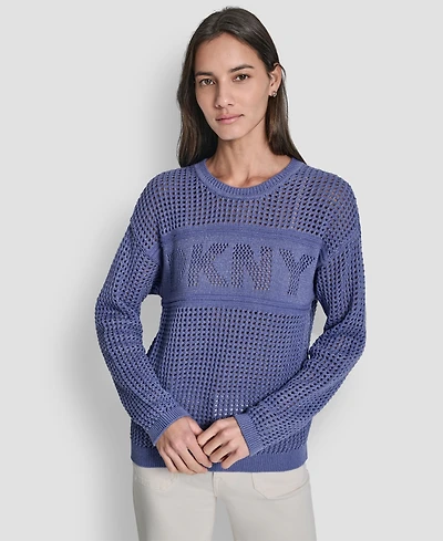 Dkny Jeans Petite Long-Sleeve Crewneck Sweater