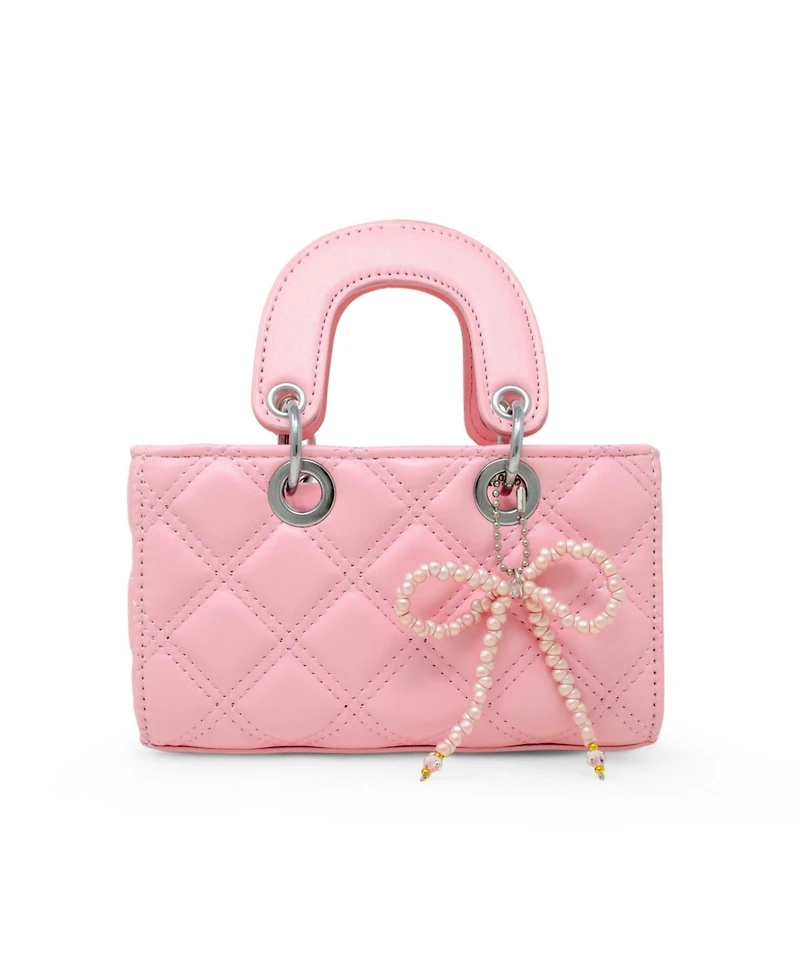 Zomi Gems Quilted Rectangle Bow Charm Handbag