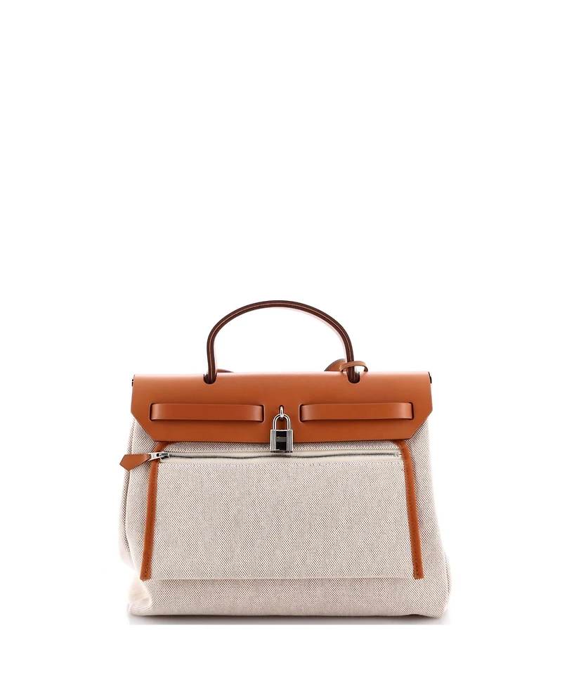 Pre-Owned Hermes 31 Herbag Zip Pegase Pop Toile and Leather