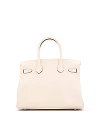 Pre-Owned Hermes Birkin 30 Handbag Light Clemence with Palladium Hardware