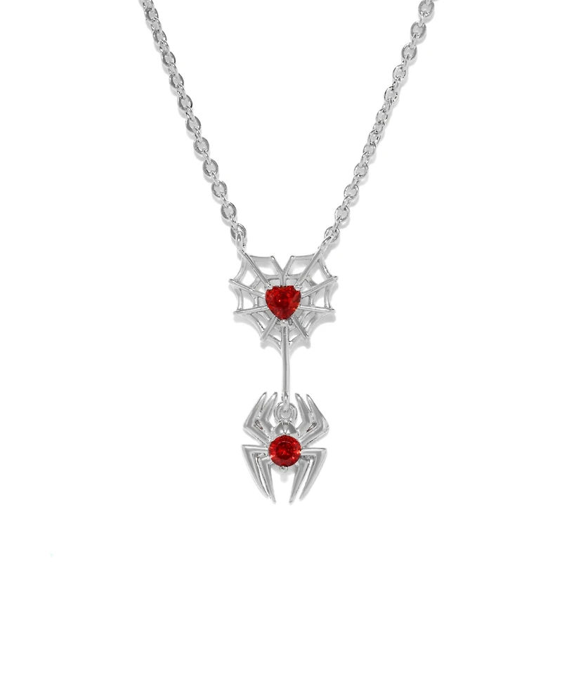 Girls Crew Marvel's Spider-Man Crystal Web of Love Necklace