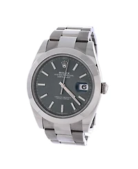 Pre-Owned Rolex Oyster Perpetual Datejust Mint Green Automatic Watch in Stainless Steel 41mm