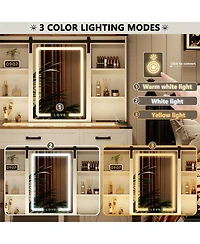 Vlsrka Vanity Makeup Desk with Mirror and Lights