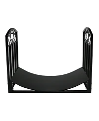 Indoor/Outdoor Heavy-Duty Powder-Coated Steel Fire Pit or Fireplace Firewood Log Rack Holder - 2' - Black